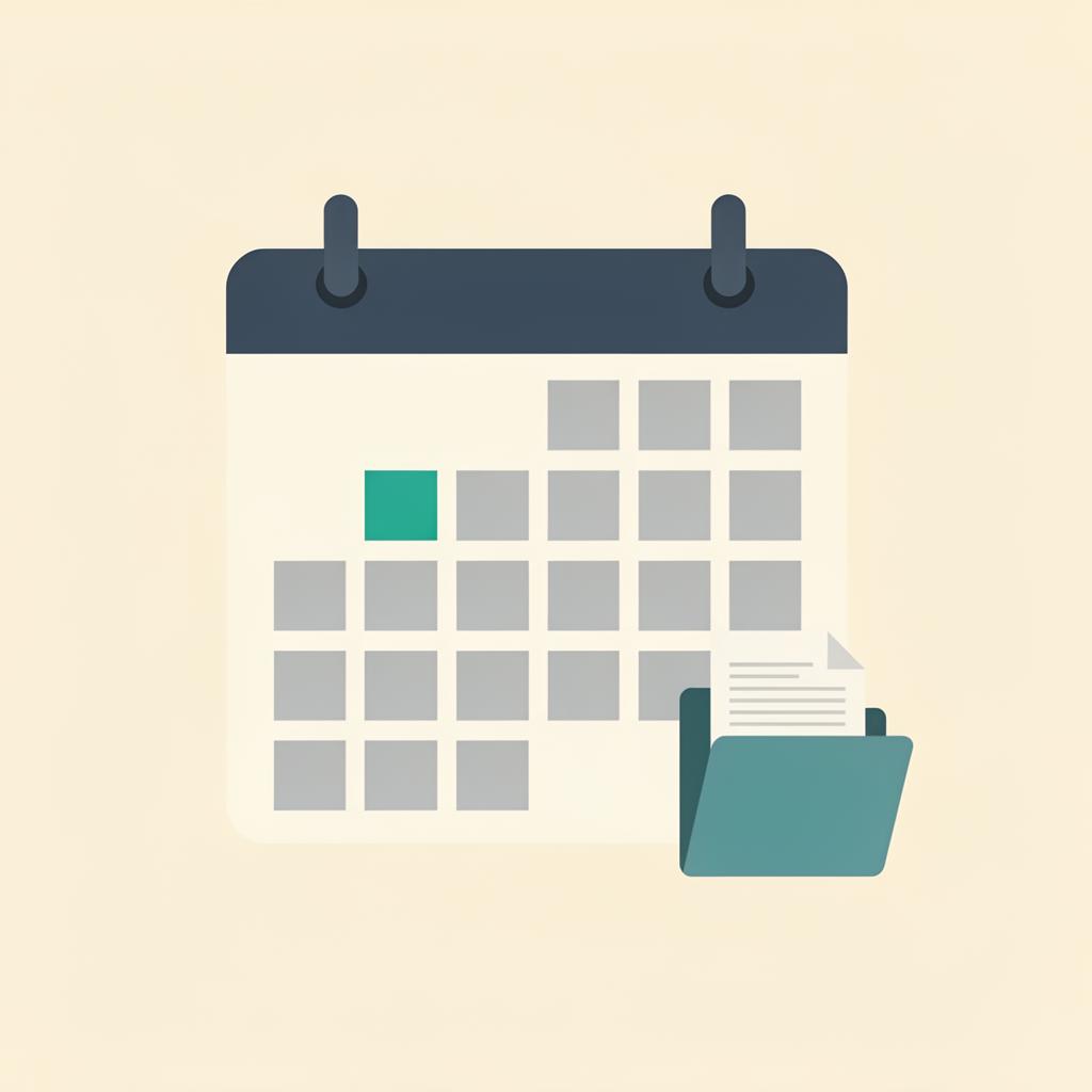 Stylized calendar with one highlighted cell and a small folder of documents, showing the short window to file a discharge appeal