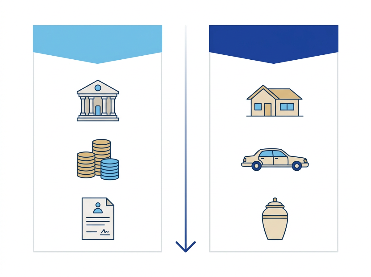 Diagram comparing countable assets and exempt assets in a Medicaid spend down for nursing home eligibility