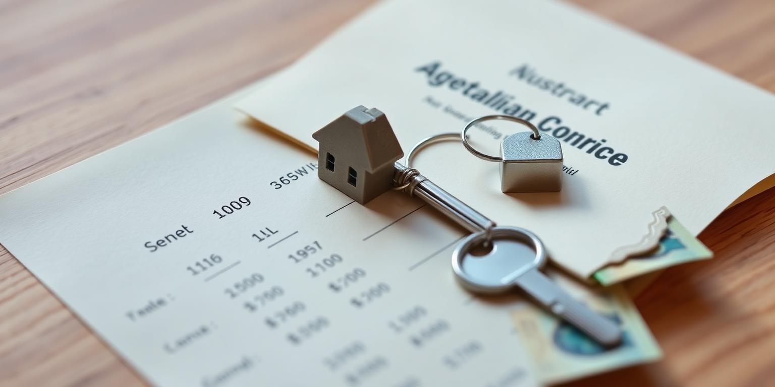 House-shaped key on a financial statement with Australian dollar notes, representing the Refundable Accommodation Deposit (RAD) in Australian residential aged care